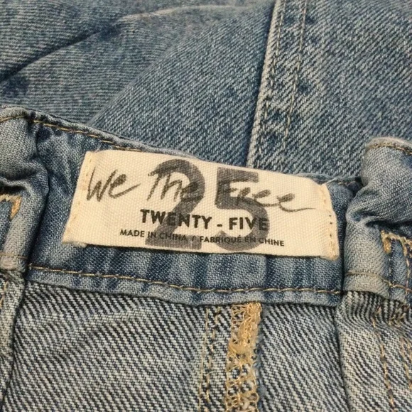 We The Free People Distressed Raw Hem Button Fly Denim Jean Mini Skirt - Picture 3 of 6